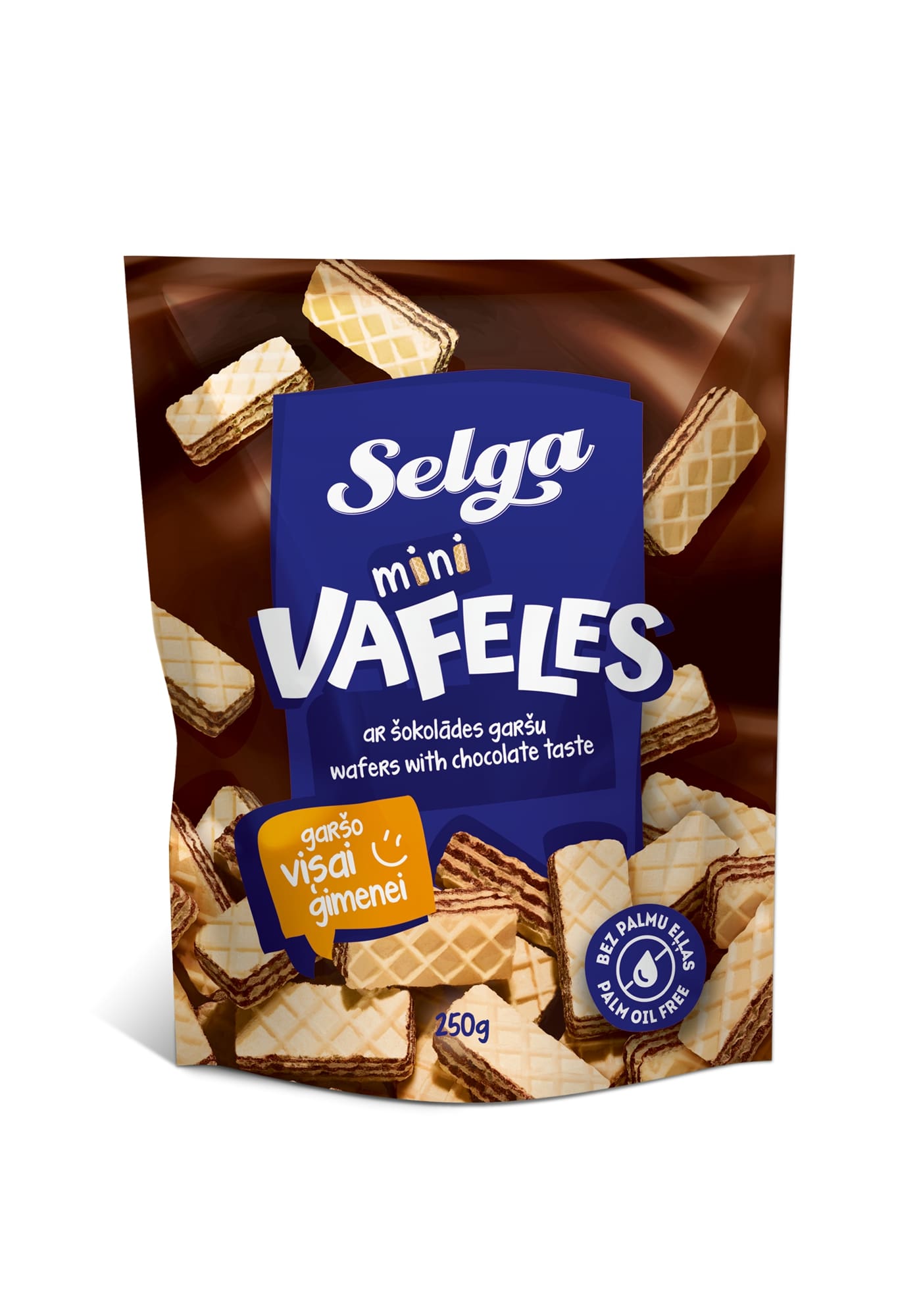 Mini waffles SELGA chocolate flavor, 250 g