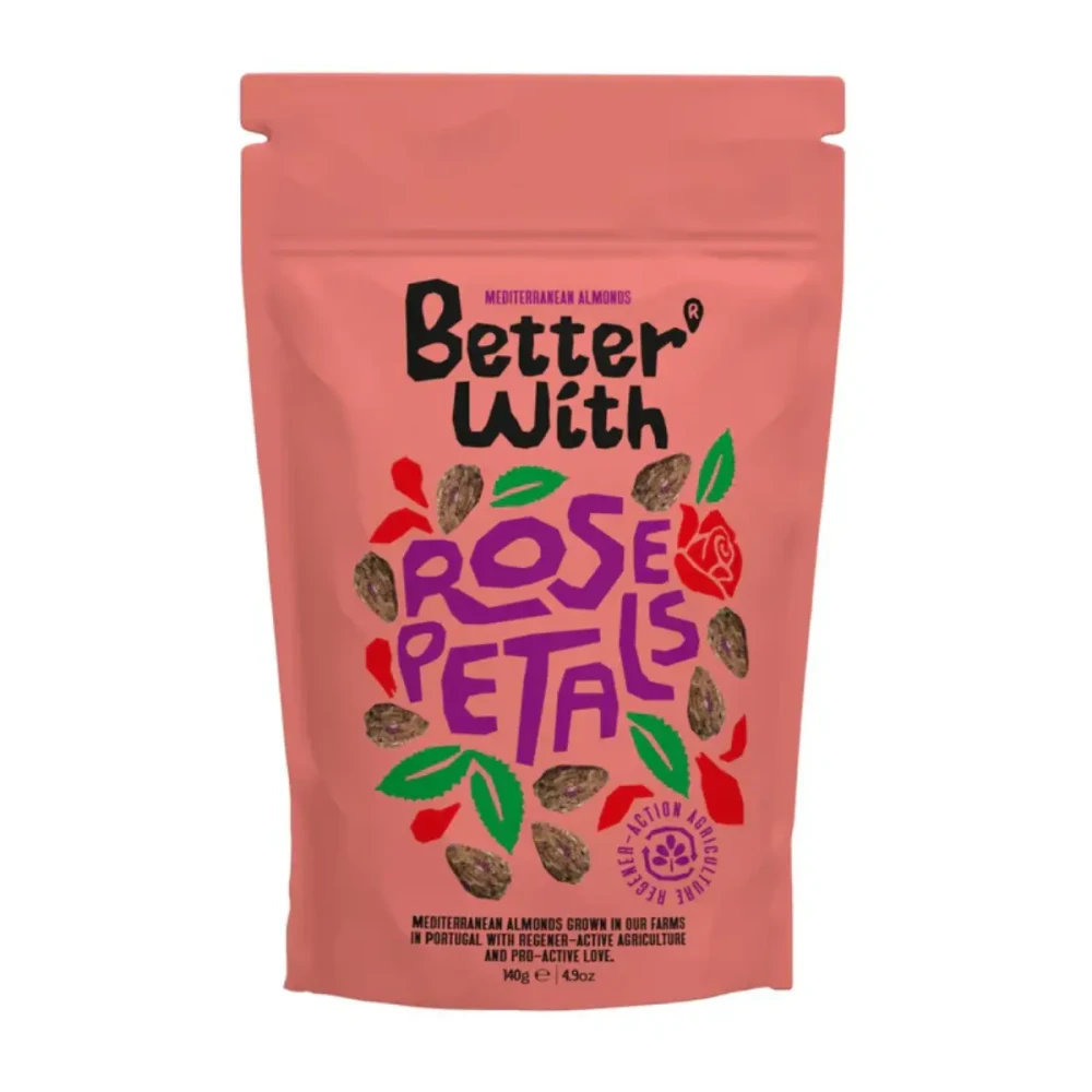 Migdolai su rožių žiedlapiais ROSE PETALS