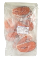 Frozen salmon steaks with bones, skin on, 200 g x 10 pcs., 2 kg