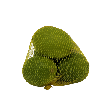 Green organic lemons, packaged