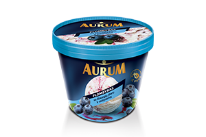 Vanilės skonio plombyras su šilauogių įdaru AURUM, 800 ml