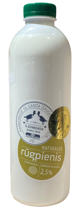 Natūralus rūgpienis ILZENBERGO 2,5 % rieb.