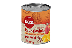 Peach halves in light syrup VERA 820g
