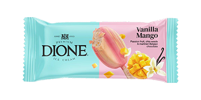 DIONE vaniliniai, mangų ledai 90 ml