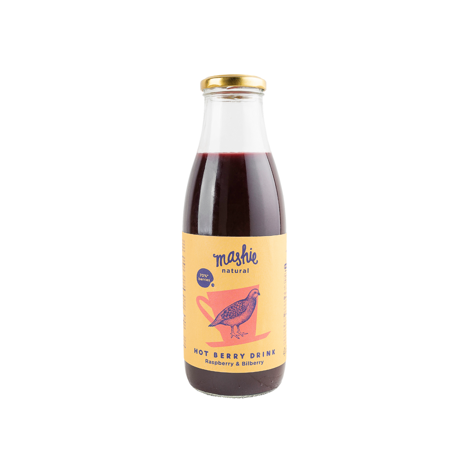 Rasberry and Bilberry berry puree MASHIE, 0,75 l