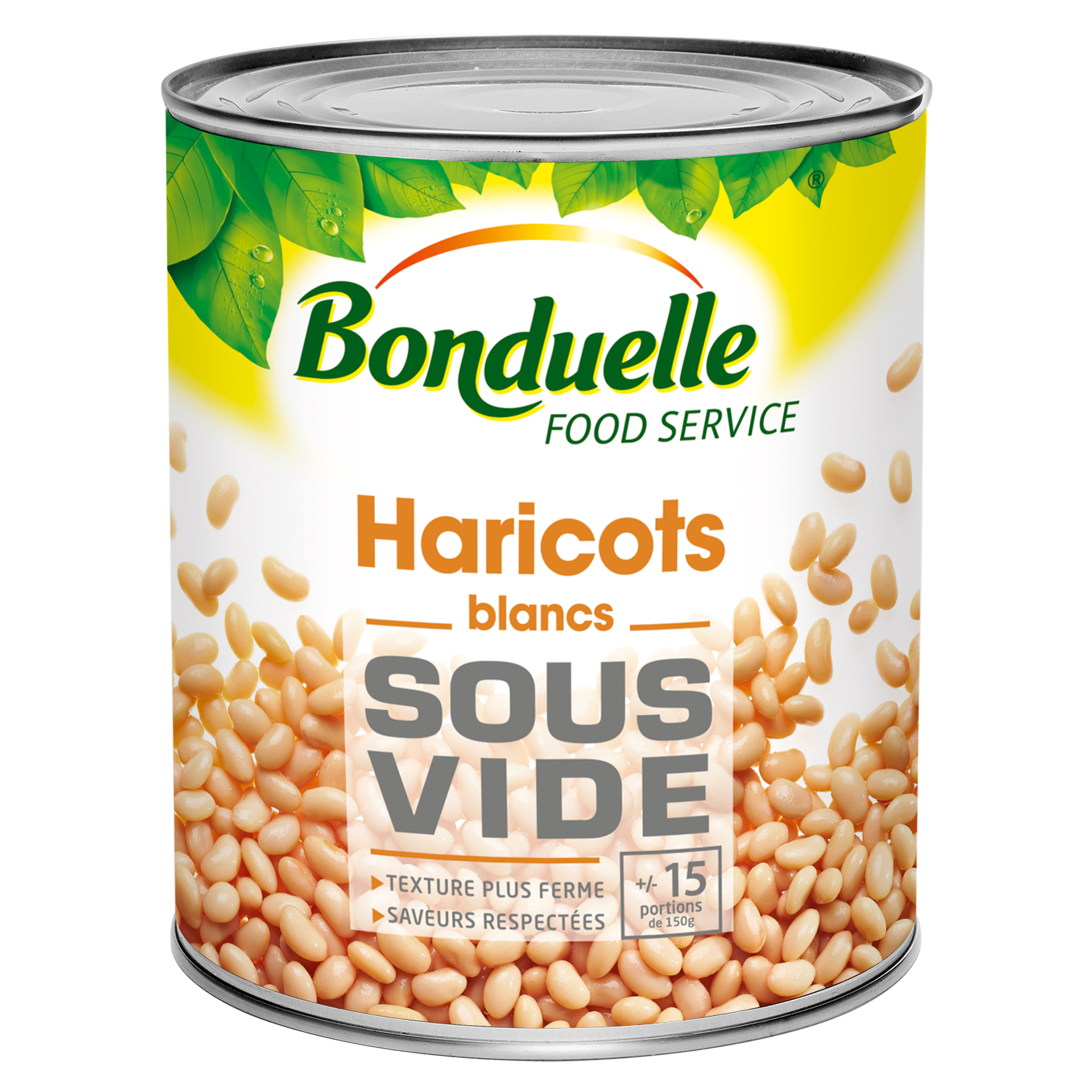 White beans BONDUELLE, vacuum steamed, 2,75 / 2,35 kg