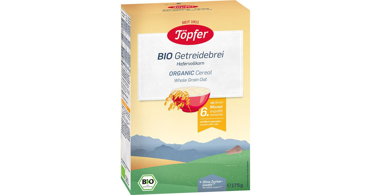 Pilno grūdo avižų košė kūdikiams nuo 6 mėn., ekologiška