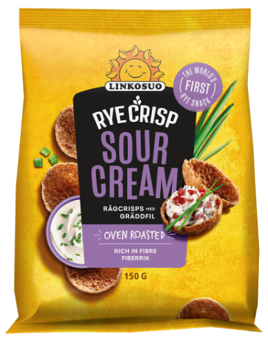 Rye chips LINKOSUO, sour cream, 150 g