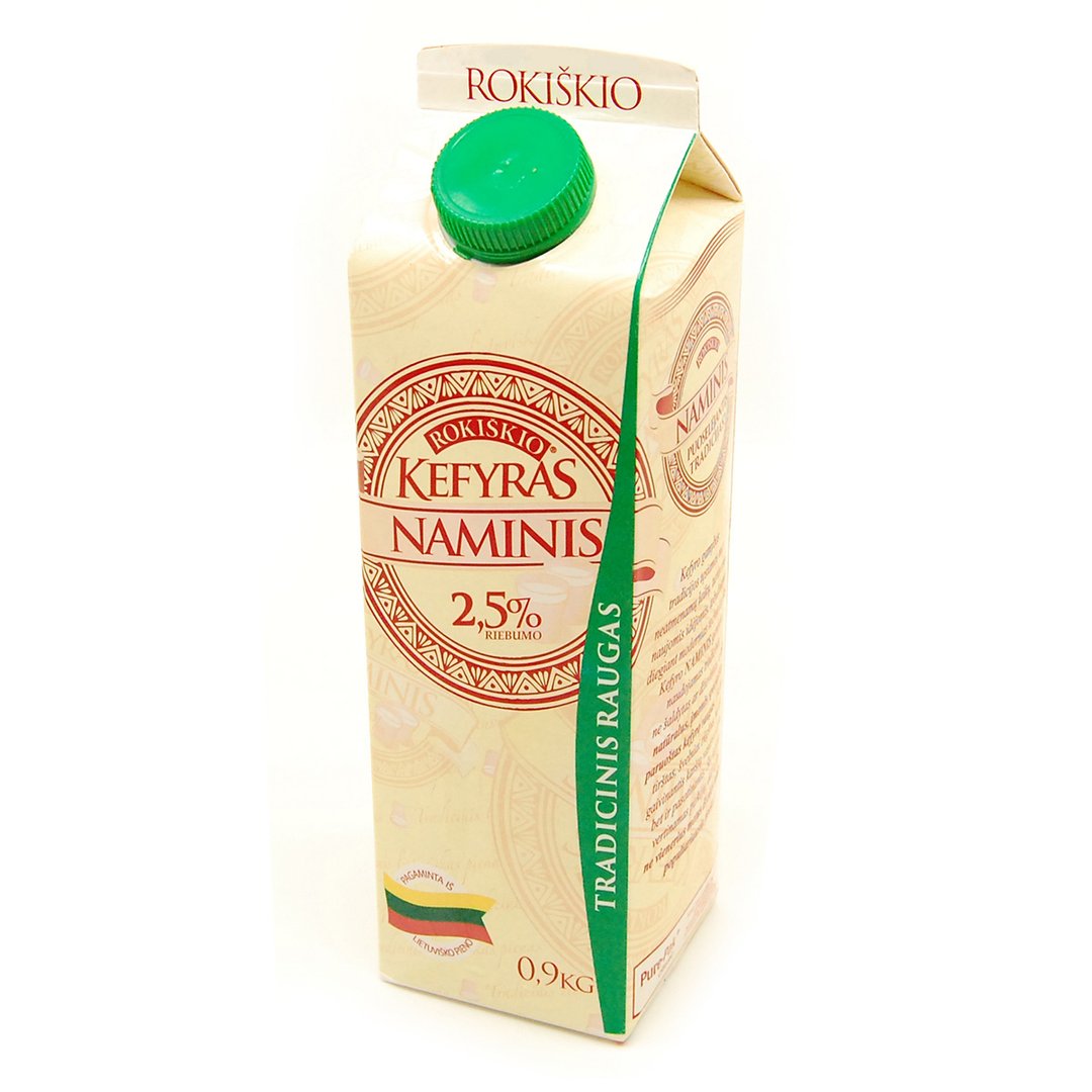 Kefir ROKIŠKIO NAMINIS, 2.5 % , 0,9 kg