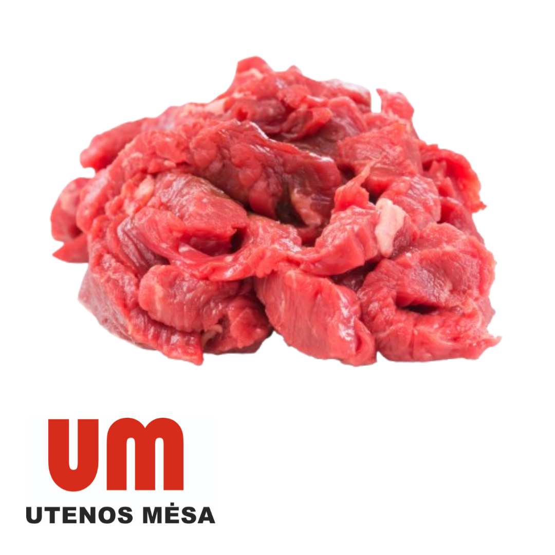 Frozen beef for befstrogen,3x1,3x2-5 cm pcs., ~2 kg UME