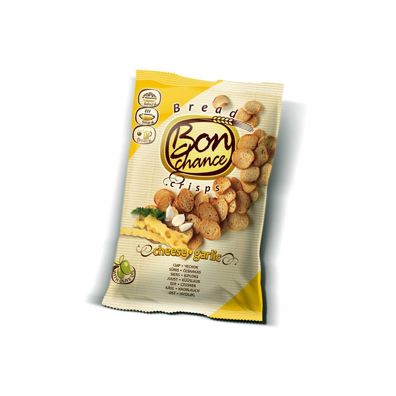 Bread crisps BON CHANCE, with cheese and garlic, 120 g