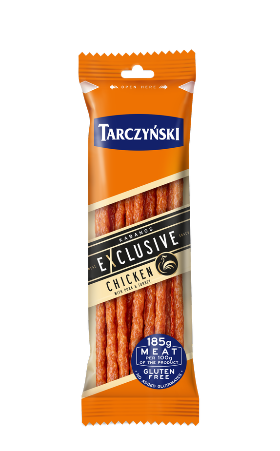 Hot smoked Kabanos sausages TARCZYNSKI Exclusive, with chicken, 105 g