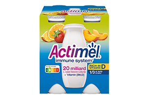 Vaisinis jogurtinis gėrimas ACTIMEL, 4x100g