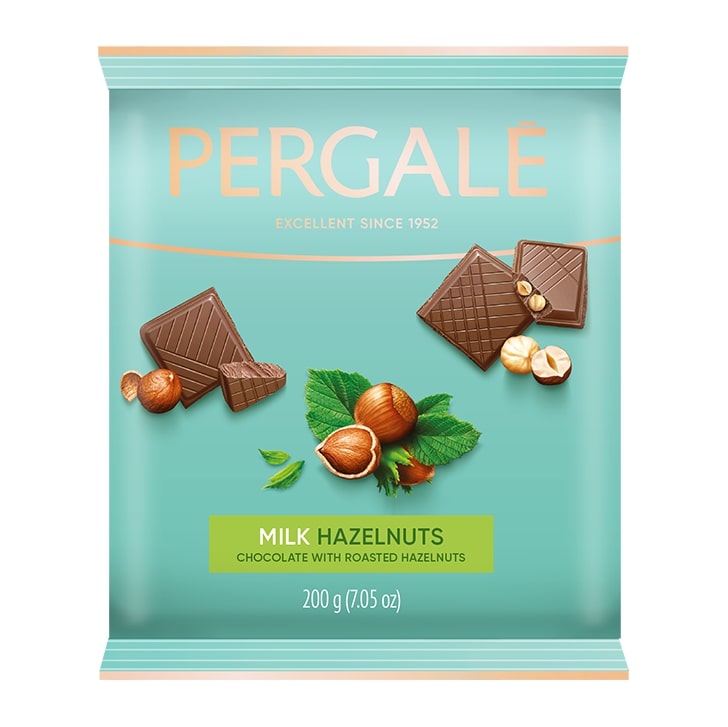 Milk chocolate PERGALĖ, with hazelnuts 200 g