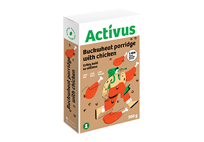 ACTIVUS grikių dribsnių košė su vištiena 300g