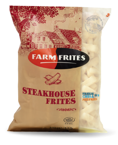 Frozen French fries FARM FRITES for steaks, 9x18 mm, 2,5 kg