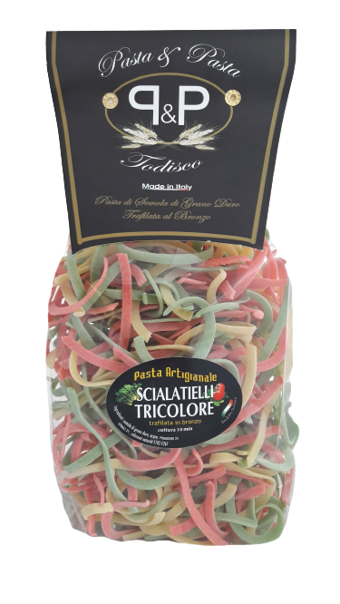 Three-color SCIALATIELLI pasta