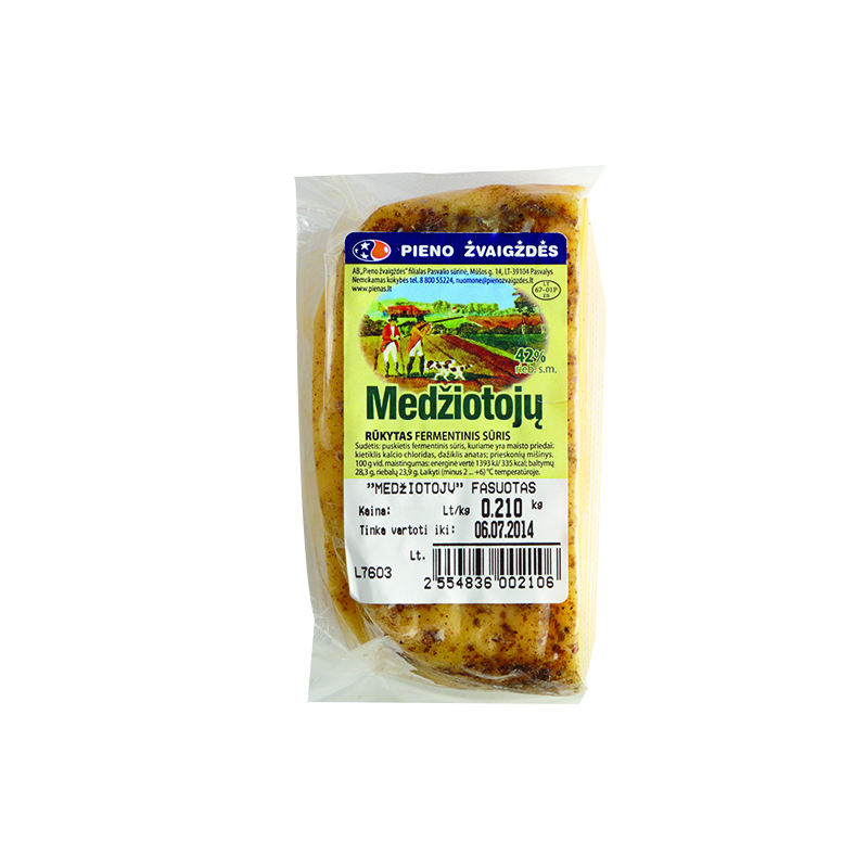 Smoked curd cheese MEDZIOTOJU, 42%, ~250 g
