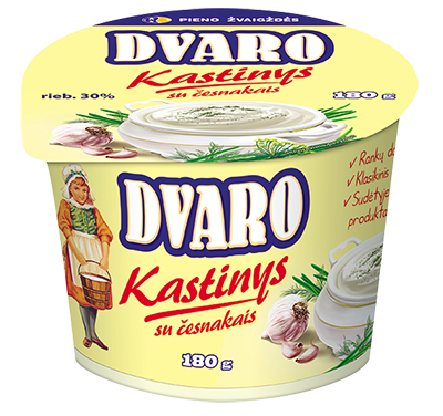 DVARO kastinys su česnakais, 30% rieb., 180 g