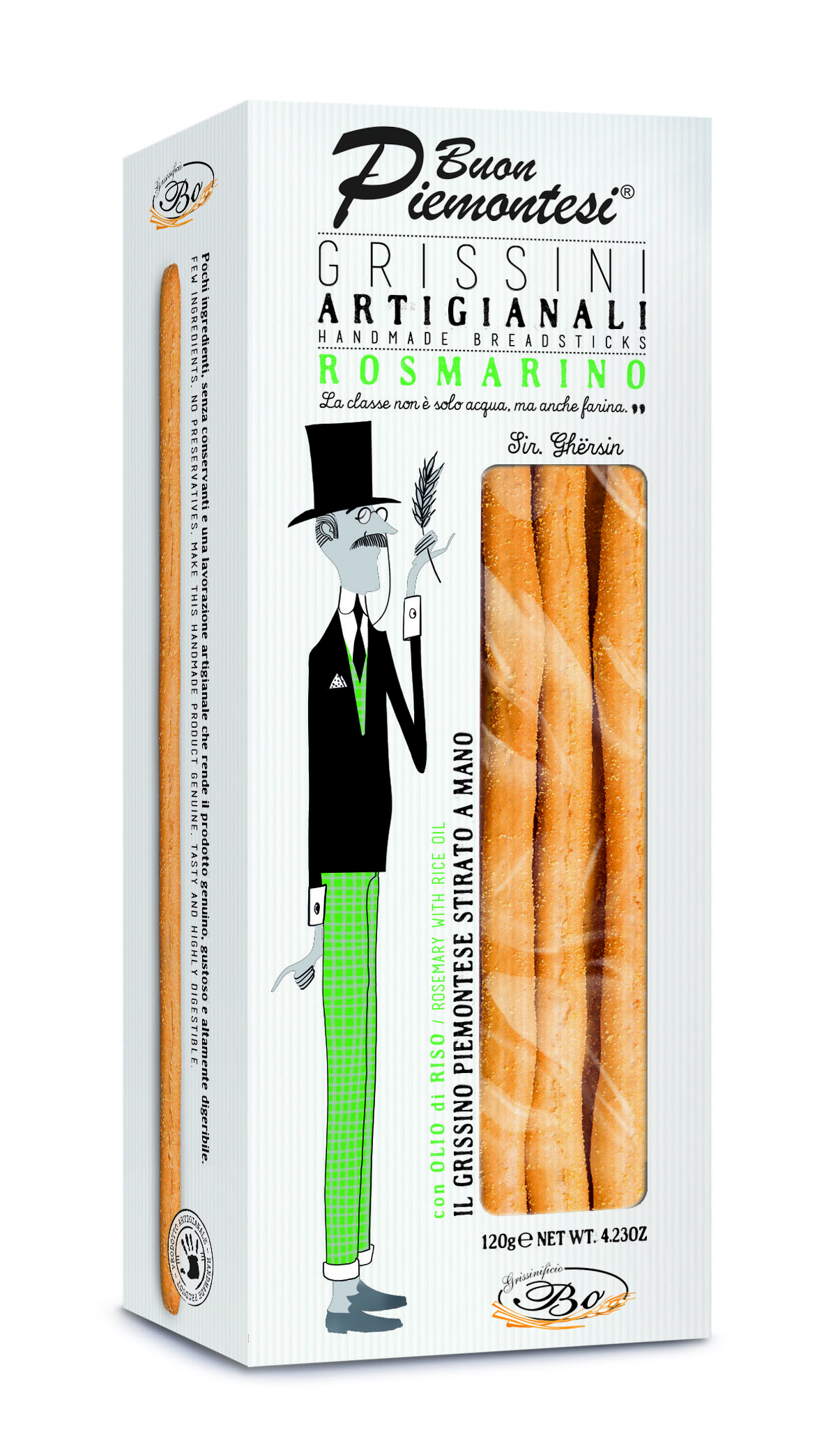 Breadsticks BUON PIEMONTESI Rosemary, with rosemary and rice oil, 120