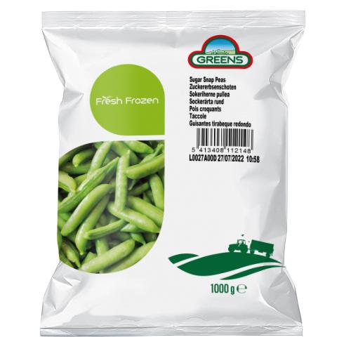 IQF sugar snap peas GREENS, whole, 1 kg