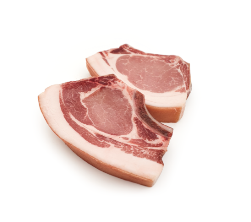 Frozen dry aged pork loin bone in, kg