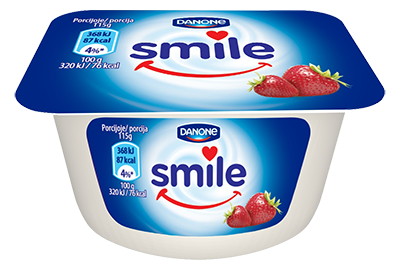 Braškių skonio jogurtas SMILE, 1 % riebumo, 115 g