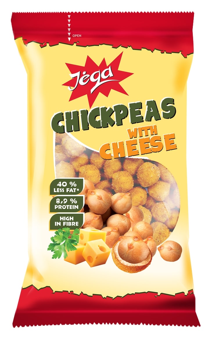 Cheese flavour  chickpeas JĖGA crispy coated, 100g