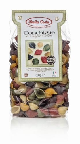 Makaronai DALLA COSTA, kriauklės, spalvoti, 500 g