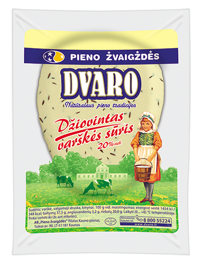 Džiovintas DVARO varškės sūris, 20 % rieb., 1 kg
