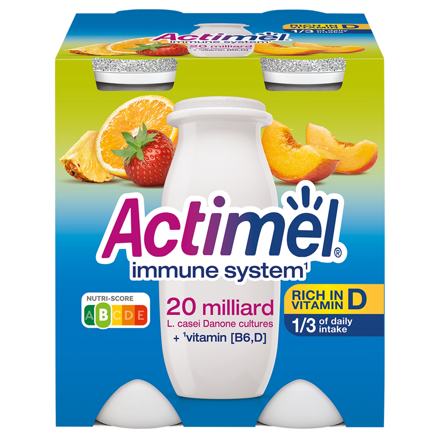Yogurt drink ACTIMEL, multifruit, 4x100 g