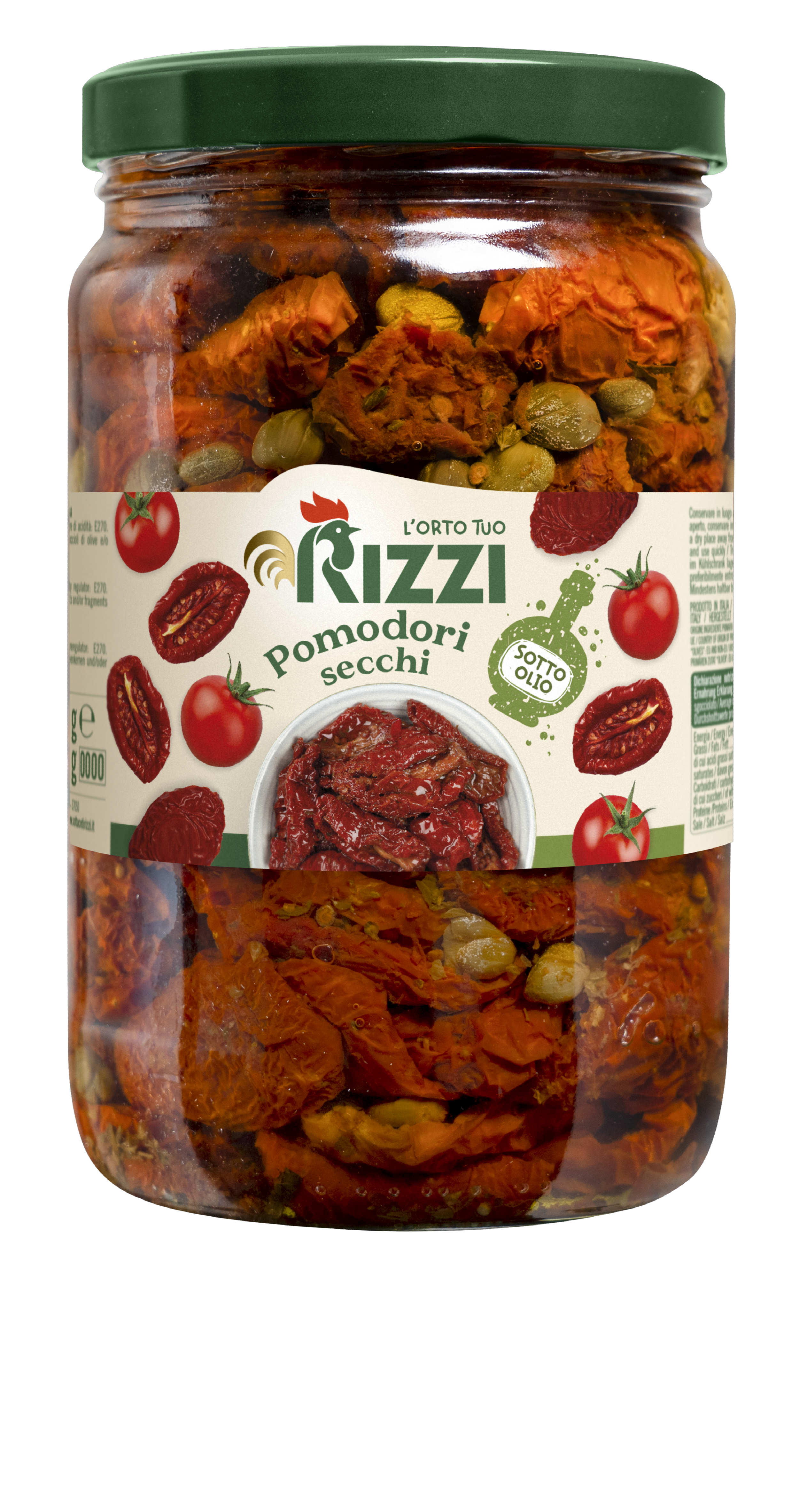 SUNDRIED TOMATOES IN SUNFLOWER OIL RIZZI, 1,5 kg / 800 g