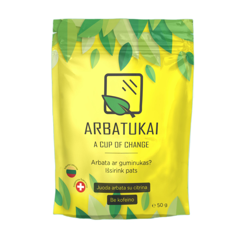 Juodos arbatos pektino guminukai su citrina ARBATUKAI, ekologiški