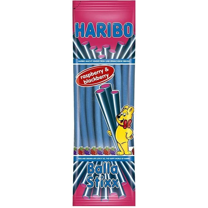 Gummies HARIBO, Balla Stixx, Himb/Bromb, 200 g