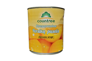Canned peach halves in light syrup COUNTREE 820g