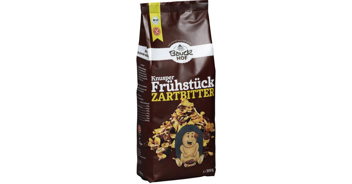 Sausi pusryčiai su juoduoju šokoladu, ekologiški