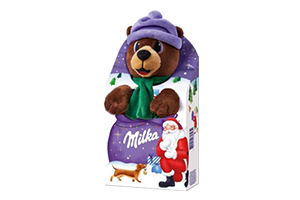 Šokoladiniai saldainiai su pliušiniu žaisliuku MILKA 96g
