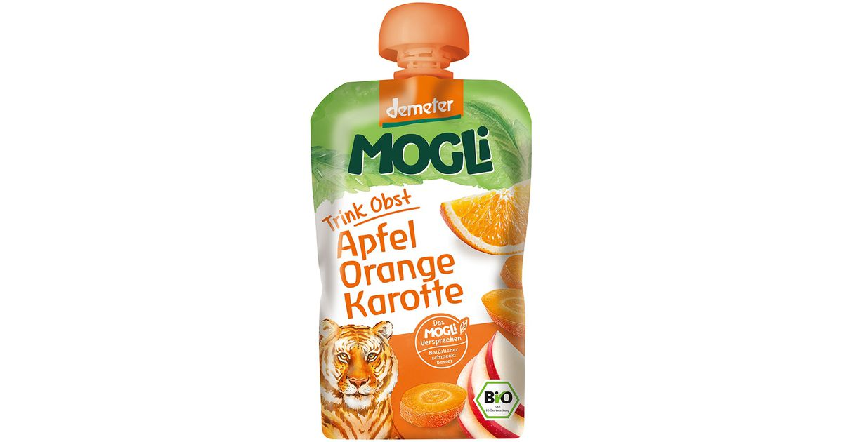 Mauglio biodynamic apple, orange, and carrot puree