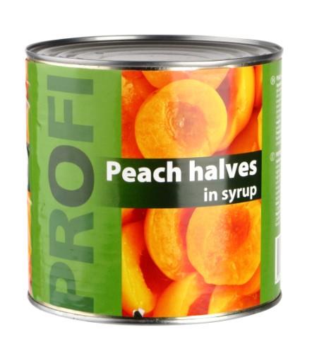 Peach halves PROFI, 2,6 kg / 1,5 kg