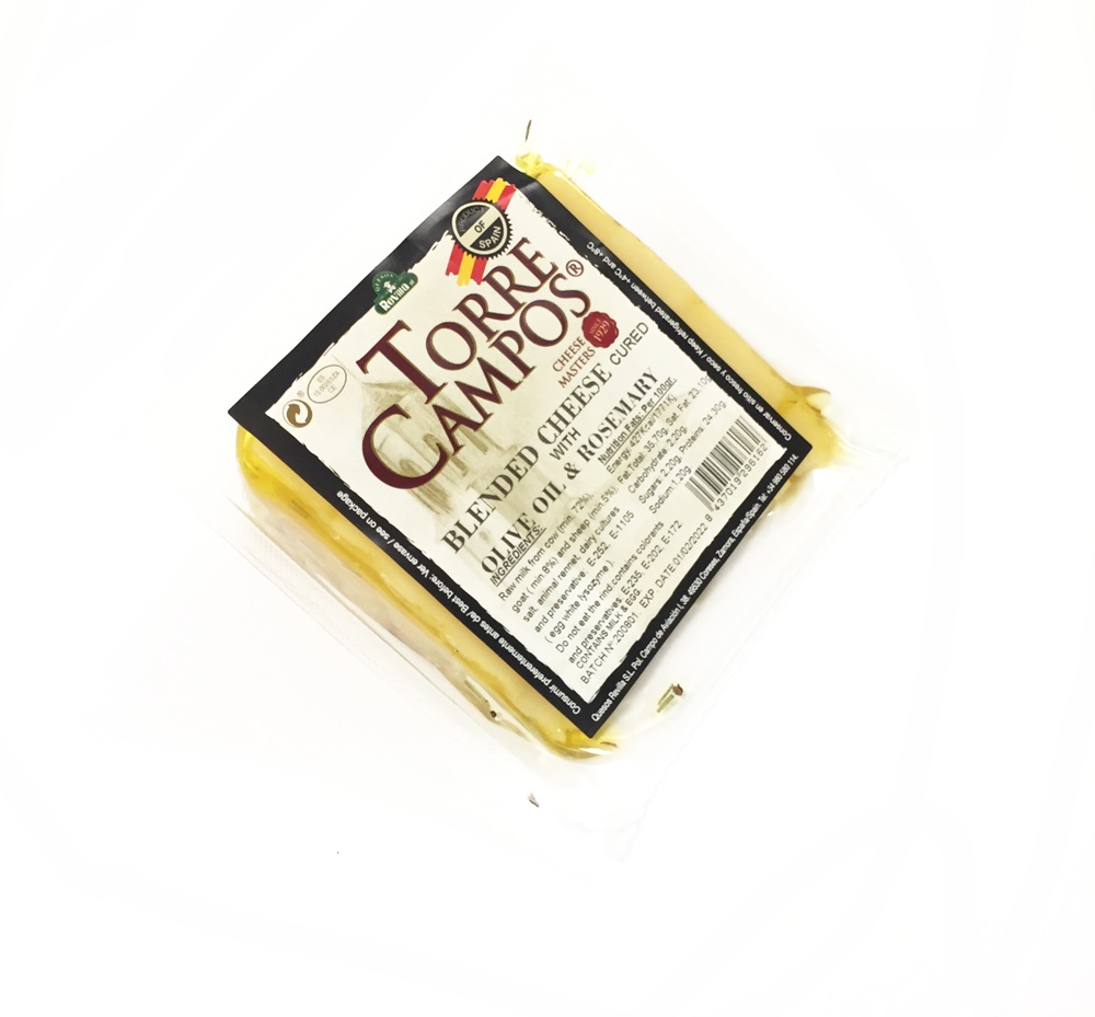 Cow, sheep, goat milk cheese IBERICO, in olive oil w. rosemary, 200g