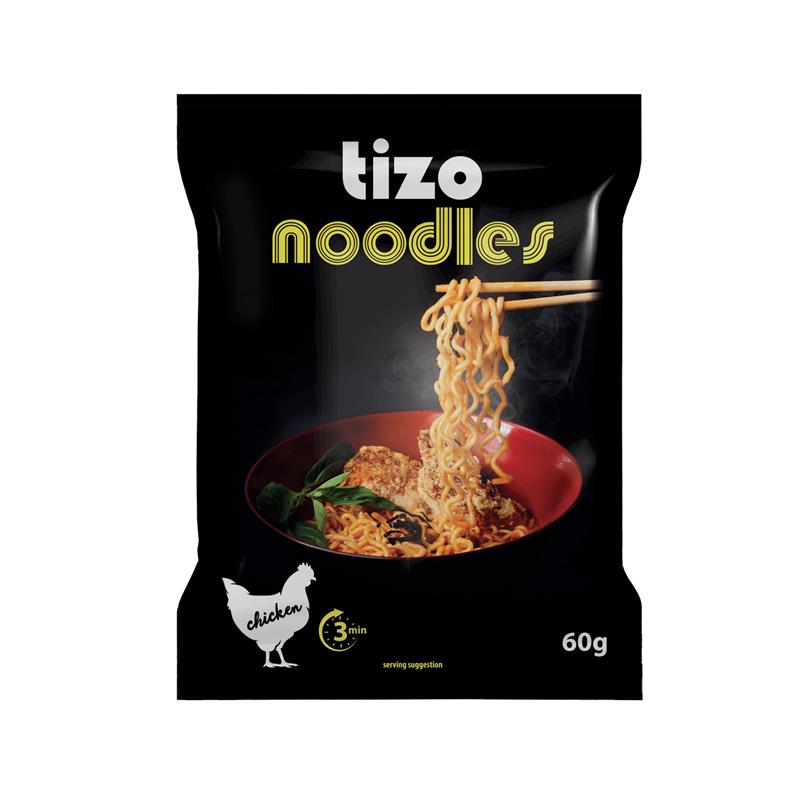 Greitai paruošiami makaronai TIZO NOODLES, vištienos skonio, 60 g