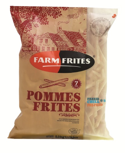 Frozen French fries FARM FRITES, straight cut, 7 mm, 2,5 kg, Premium