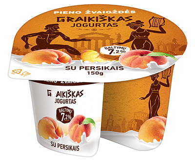 Jogurtas su persikais GRAIKIŠKA AMFORA 3.1% 150g