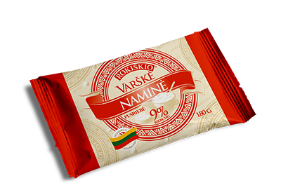 Pusriebė ROKIŠKIO NAMINĖ varškė, 9 % rieb., 180 g