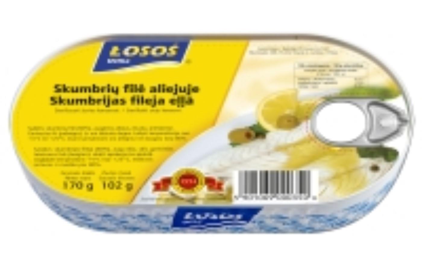 Mackerel fillets in oil, 170 g, E/O