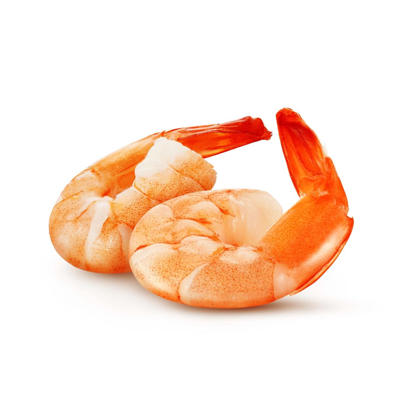 Frozen prawns, cooked, peeled, no tails, 250/350, 20% glaze,1kg/0.8kg