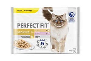 Canned cat food with chicken, salmon PERFECT FIT 4x85g