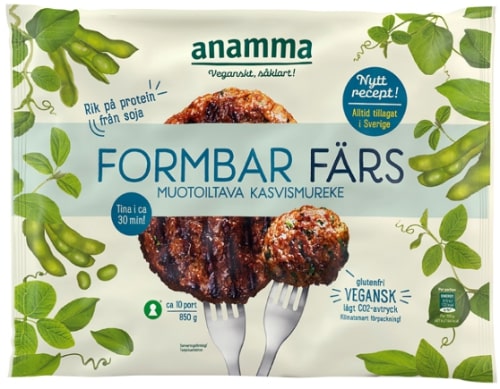 Šaldytas veganiškas faršas ANAMMA, sojų pagrindo, 850g