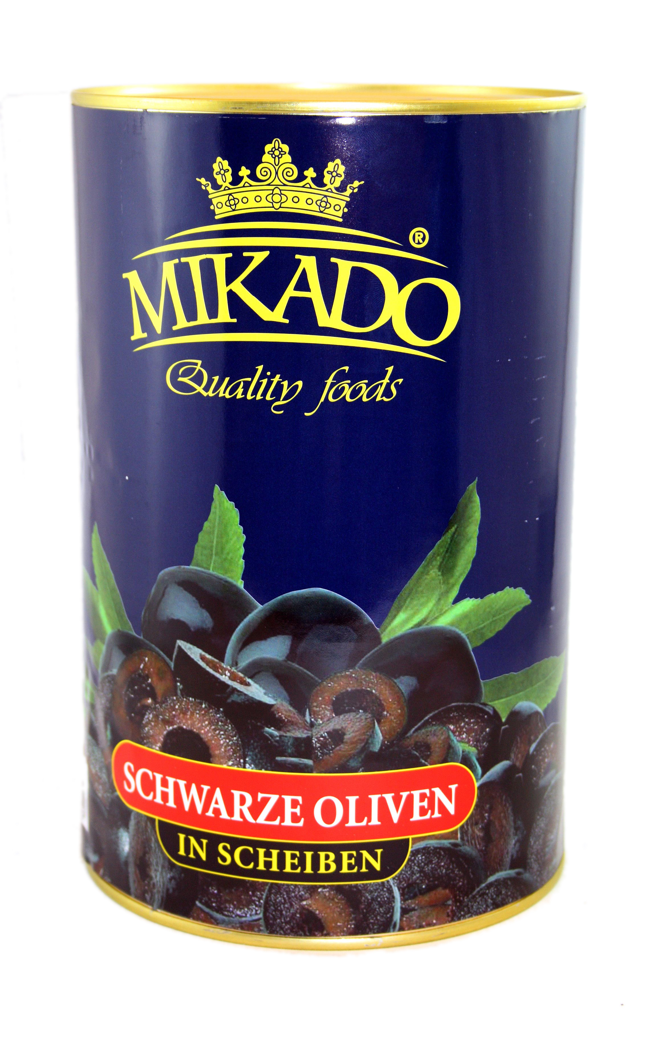Olives MIKADO, black, sliced, 4.1 kg/ 2 kg