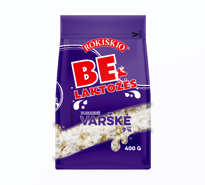 Curd ROKIŠKIO lactose free, 9%, 400 g